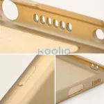 Apple iPhone 15 Plus, Szilikon tok, mikrofiber plüss belső, csillogó hátlap, Metallic Case, arany