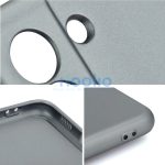 Apple iPhone 16 Pro Max, Szilikon tok, mikrofiber plüss belső, csillogó hátlap, Metallic Case, szürke