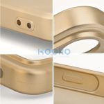 Samsung Galaxy S25 SM-S931, Szilikon tok, mikrofiber plüss belső, csillogó hátlap, Metallic Case, arany