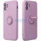Apple iPhone 17, Szilikon tok, stand, telefontartó gyűrű, Roar Amber, lila