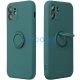 Apple iPhone 15 Pro Max, Szilikon tok, stand, telefontartó gyűrű, Roar Amber, zöld