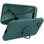 Apple iPhone 16 Pro, Szilikon tok, stand, telefontartó gyűrű, Roar Amber, zöld