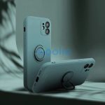 Apple iPhone 16 Pro, Szilikon tok, stand, telefontartó gyűrű, Roar Amber, zöld