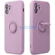 Samsung Galaxy S25 Plus SM-S936, Szilikon tok, stand, telefontartó gyűrű, Roar Amber, lila