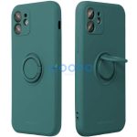 Samsung Galaxy S25 Plus SM-S936, Szilikon tok, stand, telefontartó gyűrű, Roar Amber, zöld