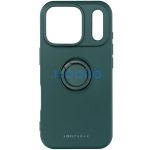 Samsung Galaxy S25 Plus SM-S936, Szilikon tok, stand, telefontartó gyűrű, Roar Amber, zöld