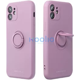   Samsung Galaxy S25 Ultra SM-S938, Szilikon tok, stand, telefontartó gyűrű, Roar Amber, lila
