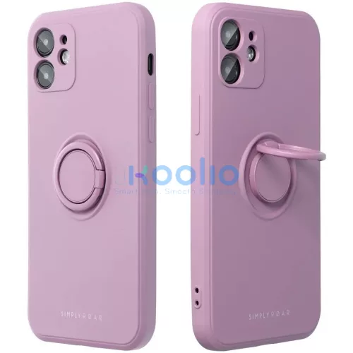 Samsung Galaxy S25 Ultra SM-S938, Szilikon tok, stand, telefontartó gyűrű, Roar Amber, lila