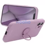 Samsung Galaxy S25 Ultra SM-S938, Szilikon tok, stand, telefontartó gyűrű, Roar Amber, lila