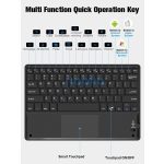 Apple iPad Pro 13 (2024 / 2025), Bluetooth billentyűzetes, mappa tok, Touch Pad, mágneses rögzítés, Wooze Simple Touch, fekete