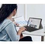 Apple iPad Pro 13 (2024 / 2025), Bluetooth billentyűzetes, mappa tok, Touch Pad, mágneses rögzítés, Wooze Simple Touch, fekete