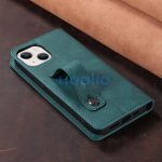 Apple iPhone 16, Oldalra nyíló tok, stand, kártyatartóval, kézpánttal, Wooze Business Plus, zöld