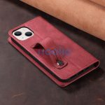 Apple iPhone 16 Plus, Oldalra nyíló tok, stand, kártyatartóval, kézpánttal, Wooze Business Plus, piros