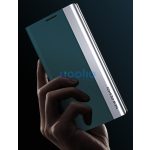 Apple iPhone 16 Pro, Oldalra nyíló tok, stand, Wooze Silver Line, sötétkék