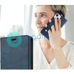 Apple iPhone 16 Pro Max, Oldalra nyíló tok, stand, kártyatartóval, kézpánttal, Wooze Business Plus, kék