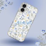 Apple iPhone 16, Műanyag hátlap védőtok + szilikon keret, Magsafe töltővel kompatibilis, tavaszi virág minta, Magmood Magsafe Spring Flowers, mintás/átlátszó
