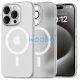 Apple iPhone 16 Pro Max, Műanyag hátlap védőtok + szilikon keret, közepesen ütésálló, Magsafe töltővel kompatibilis, Magslim Magsafe, áttetsző/fehér