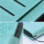 Samsung Galaxy A16 4G / A16 5G SM-A165F / A166B, Oldalra nyíló tok, kártyatartóval, kézpánttal, Fa minta, Mezzo Book, mintás/zöld