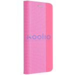 Samsung Galaxy A16 4G / A16 5G SM-A165F / A166B, Oldalra nyíló tok, stand, kártyatartóval, textil minta, Sensitive Book, rózsaszín