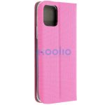 Samsung Galaxy A16 4G / A16 5G SM-A165F / A166B, Oldalra nyíló tok, stand, kártyatartóval, textil minta, Sensitive Book, rózsaszín