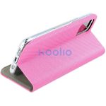 Samsung Galaxy A16 4G / A16 5G SM-A165F / A166B, Oldalra nyíló tok, stand, kártyatartóval, textil minta, Sensitive Book, rózsaszín