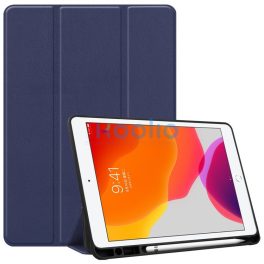   Samsung Galaxy Tab S9 FE Plus (12.4) SM-X610 / X616B, mappa tok, érintőceruza tartó, érintőceruza nélkül, Trifold, Wooze Trifold Pencil Holder, sötétkék