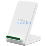 Univerzális vezeték nélküli töltő állomás, Qi Wireless, 15W, asztali tartó, LED-es, Tech-Protect QI15W-A40, fehér