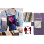 Samsung Galaxy S25 SM-S931, Oldalra nyíló tok, stand, kártyatartóval, RFID technológiával, Wooze CaseME, lila