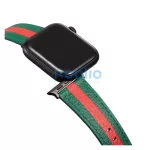 XPRO™ Apple Watch bőr szíj Sötétzöld / Piros Apple Watch 42mm (S1-S3) / 44mm / 45mm / 46mm / 49mm készülékhez