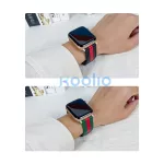 XPRO™ Apple Watch bőr szíj Sötétzöld / Piros Apple Watch 42mm (S1-S3) / 44mm / 45mm / 46mm / 49mm készülékhez