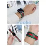 XPRO™ Apple Watch bőr szíj Sötétzöld / Piros Apple Watch 42mm (S1-S3) / 44mm / 45mm / 46mm / 49mm készülékhez