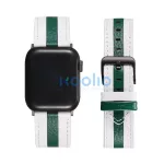 XPRO™ Apple Watch bőr szíj Fehér / Sötétzöld Apple Watch 42mm (S1-S3) / 44mm / 45mm / 46mm / 49mm készülékhez