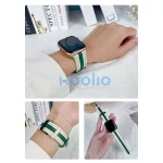 XPRO™ Apple Watch bőr szíj Fehér / Sötétzöld Apple Watch 42mm (S1-S3) / 44mm / 45mm / 46mm / 49mm készülékhez