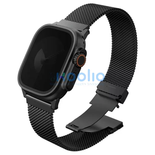 UNIQ Dante Pro Apple Watch készülékhez 49/46/45/44 mm rozsdamentes acél szíj grafit fekete