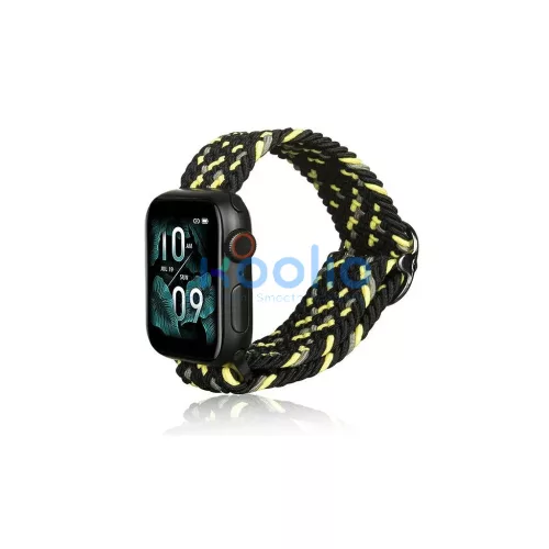 Beline Apple Watch készülékhez textil szíj 38/40/41mm fekete/lime zöld