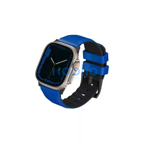 UNIQ Linus Strap Apple Watch Series 1-8/SE/SE2/SE3/Ultra1/2/3 42/44/45/49mm készülékhez szíj Airosoft Silicone kék