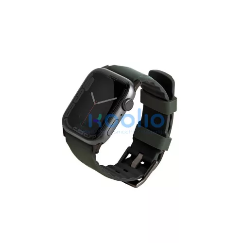 UNIQ Linus Strap Apple Watch Series 1-8/SE/SE2/SE3/Ultra/2/3 készülékhez 42/44/45/49mm Airosoft Silicone zöld