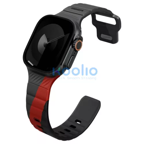 UNIQ Stride De Rubber szíj Apple Watch 49/46/45/44mm készülékhez szénszürke