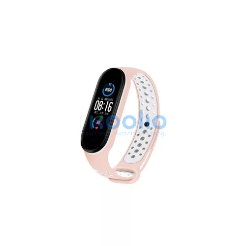 Beline Design Mi Band 7/6/5 szíj készülékhez rózsaszín-fehér