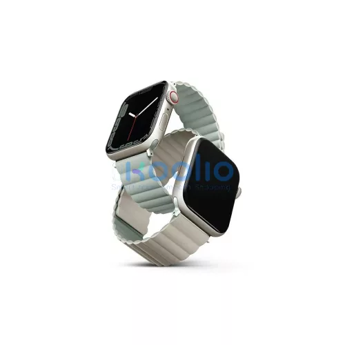 UNIQ Revix szíj Apple Watch Series 1-8/SE/SE2/SE3 38/40/41mm készülékhez fordítható mágneses zöld-bézs