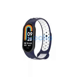   Beline Mi Band 10/9/8 készülékhez dizájn szíj kék-fehér