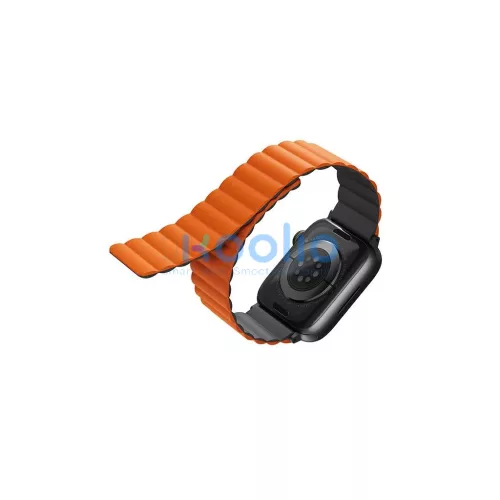 UNIQ Revix Strap AppleWatch Series1-9/SE1/2/3/Ultra2/3 készülékhez 42/44/45/49mm fordítható mágneses szürke–narancssárga