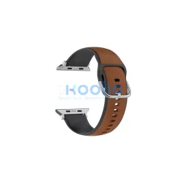   Beline Apple Watch szilikonbőr szíj Apple Watch készülékhez 38/40/41mm – barna-fekete / barna-fekete doboz