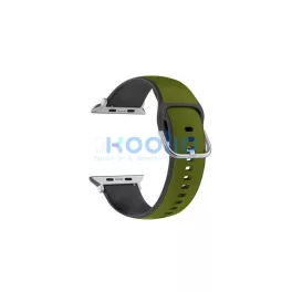   Beline Apple Watch készülékhez szilikon bőr szíj 38/40/41mm zöld-fekete/zöld-fekete doboz