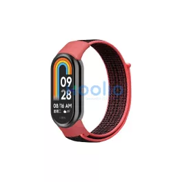   Beline Mi Band 10/9/8 készülékhez NylonLoop szíj piros-fekete