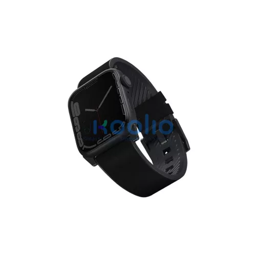 UNIQ Straden Apple Watch Series 1-8/SE/SE2/3/Ultra1/2/3 készülékhez bőr hibrid szíj 42/44/45/49 fekete