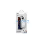 UNIQ tok Air Fender ID – iPhone 15 Pro 6.1 készülékhez, kártyatartó, bőrszínű, átlátszó