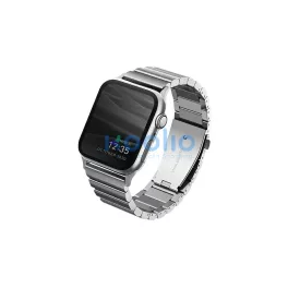   UNIQ Strova Strap Apple Watch készülékhez 42/44/45mm Series 1/2/3/4/5/6/7/8/9/10 rozsdamentes acél sterling ezüst