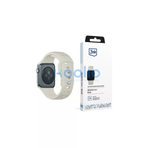 3MK szilikon óraszíj Apple Watch 38/40/41mm készülékhez bézs