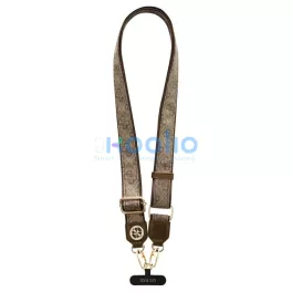   Univerzális kulcstartó Guess CBDY 4G Tether Patch Strass Metal Logo barna